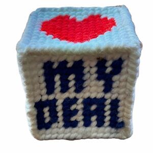 Hand Stitched Vintage Card  Game Die Large